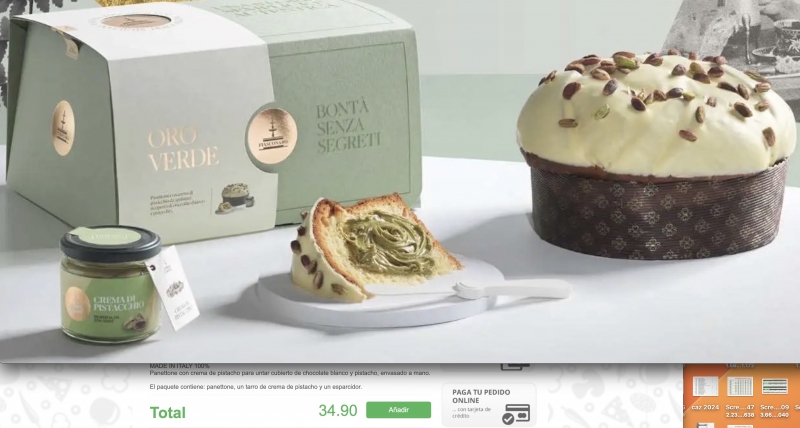 PANETTONE ORO VERDE(pistachio cream)1kg.